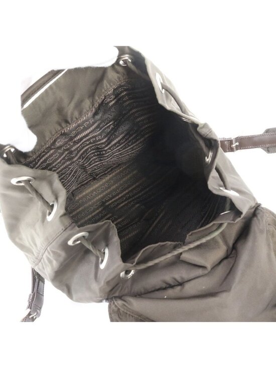 Prada White Tessuto Nylon Triangle Logo Leather Backpack main image 6